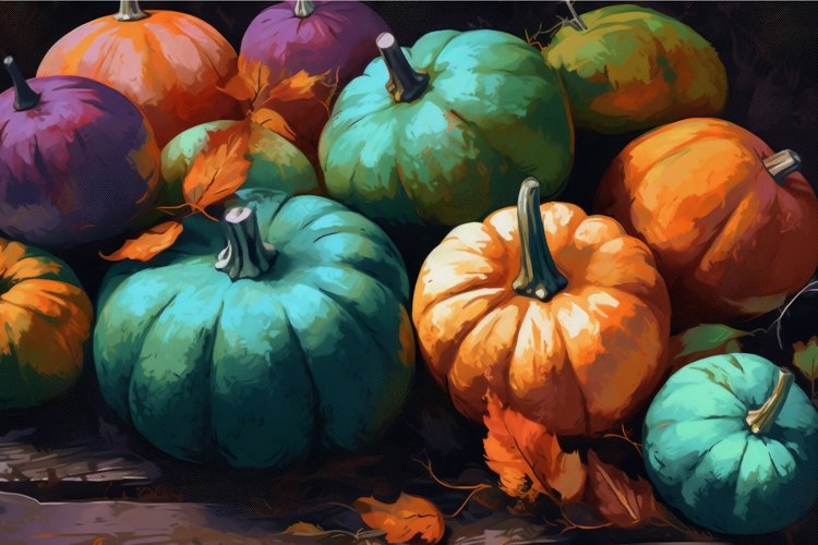 Colorful pumpkins harvest. Generate Ai example image 1