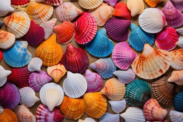 Iridescent Colorful seashell. Generate Ai example image 1