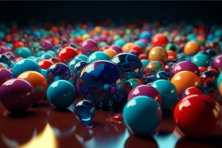 Colorful spheres glass. Generate Ai example image 1