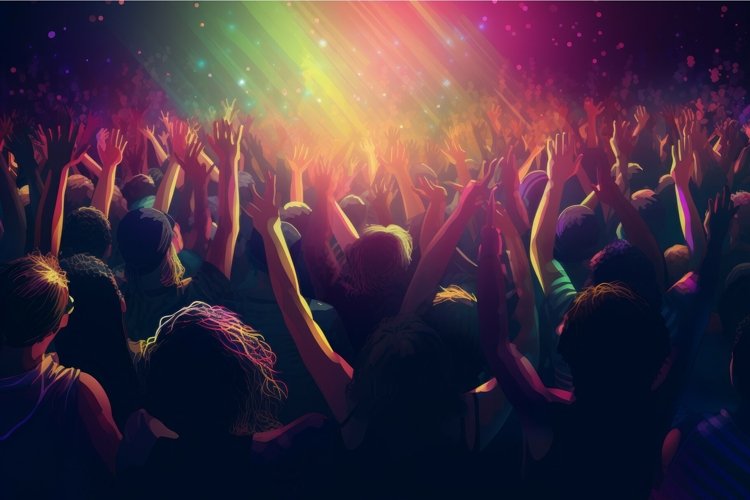 Concert crowd. Generate Ai example image 1