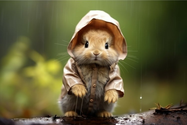 Soft Cute baby rabbit. Generate Ai