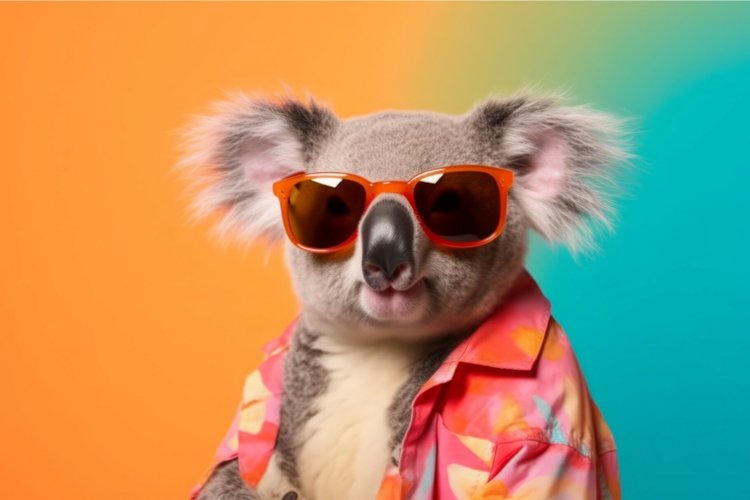 Cute colorful koala. Generate Ai