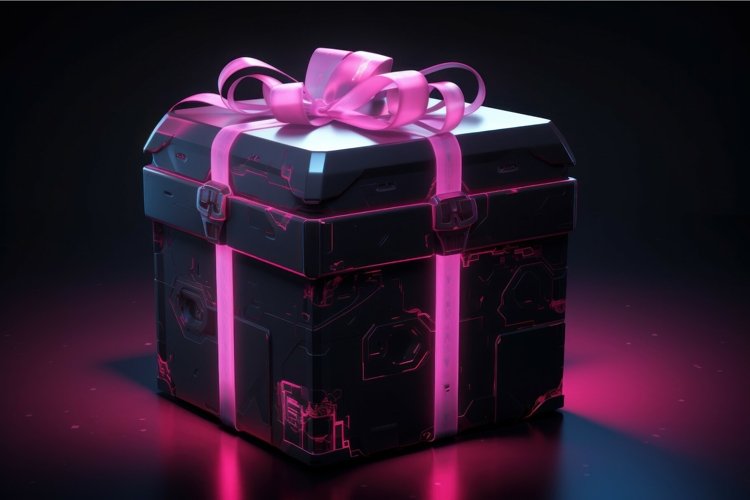 Innovative Cyber gift box. Generate Ai example image 1