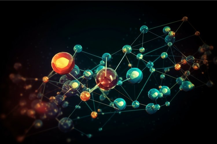 Dna Atom Model Simulation Dna atom structure. Generate Ai