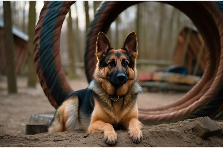 Dog training playground. Generate Ai example image 1