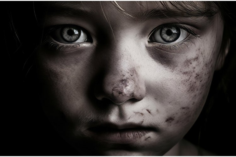 Domestic violence portrait. Generate ai example image 1