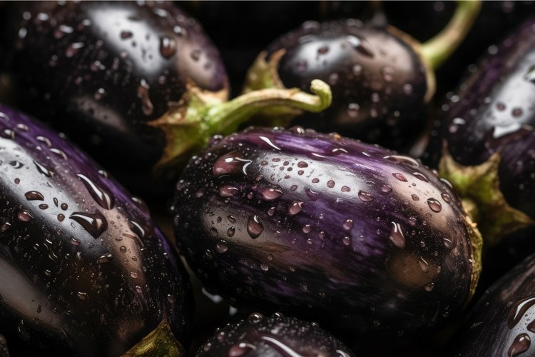 Eggplant vegetables closeup. Generate Ai