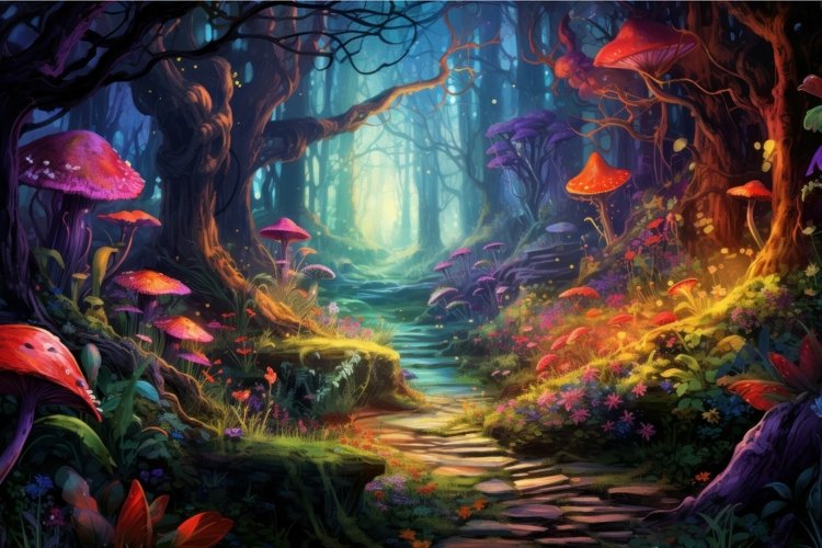 Fairy forest. Generate Ai example image 1