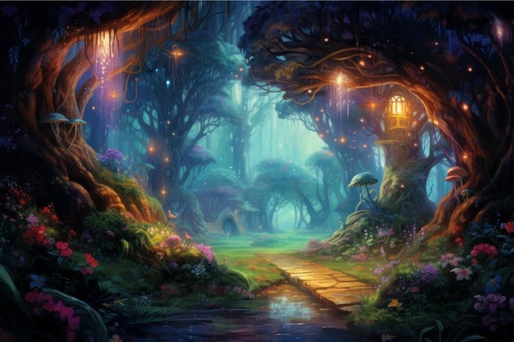 Whimsical Fairy forest. Generate Ai example image 1