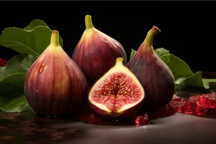Fig on black background