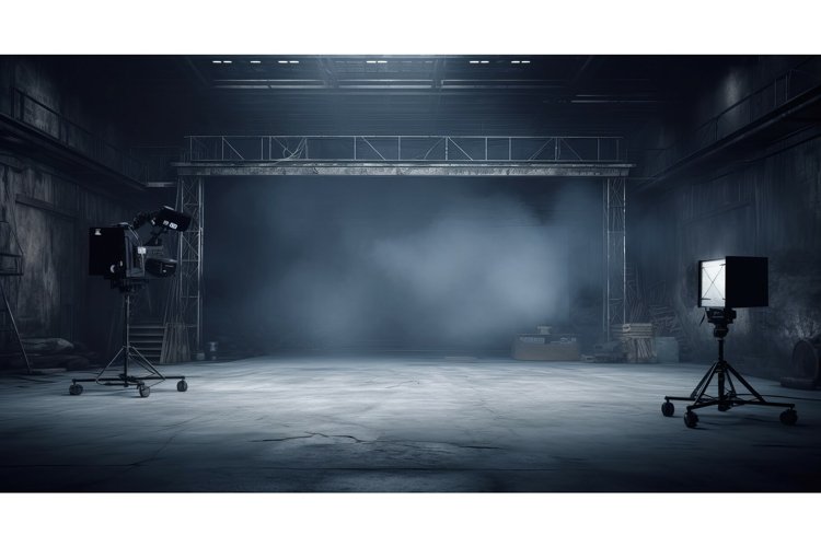 Film production scene background. Generate Ai example image 1