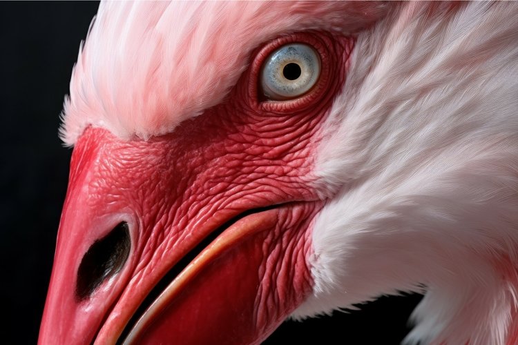 Flamingo closeup head. Generate Ai example image 1