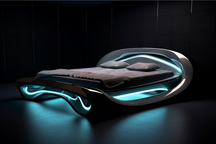 Innovative Futuristic looking bed. Generate Ai example image 1