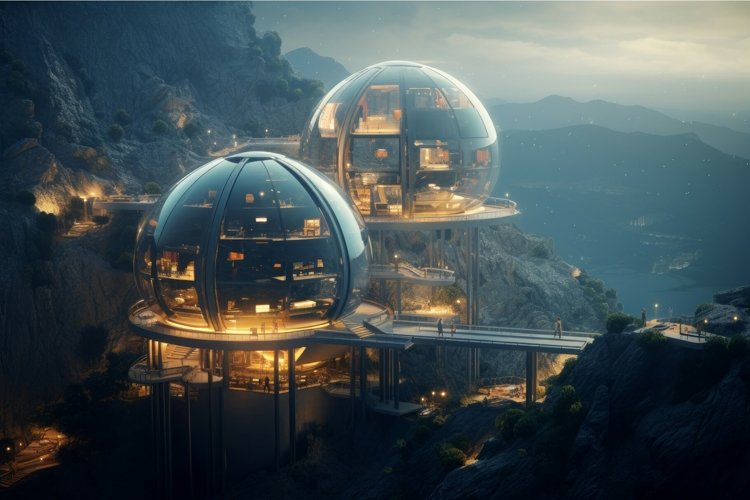 Modernistic Futuristic observatory. Generate Ai example image 1