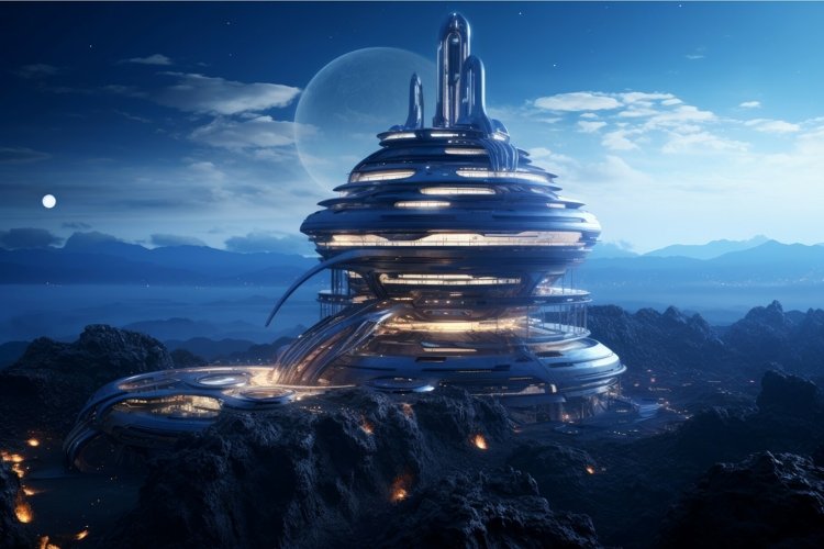 Technologically-superior Futuristic observatory. Generate Ai