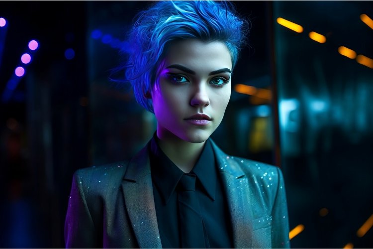 Cybernetic radiant woman style internet attractive hairstyle