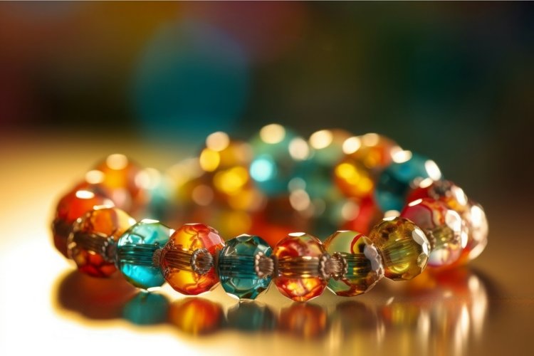 Glass beads bracelet. Generate ai example image 1