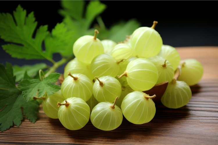Gooseberry on black background