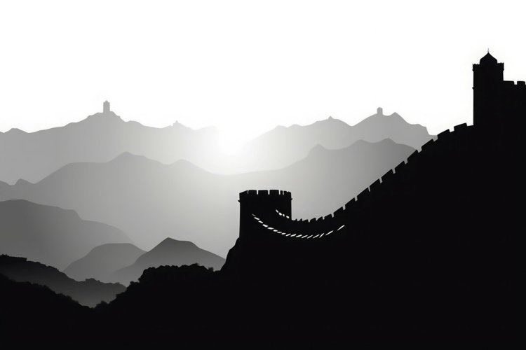 Chine great wall art. Generate Ai example image 1