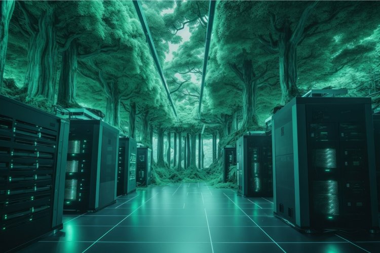 Green data center place. Generate Ai example image 1