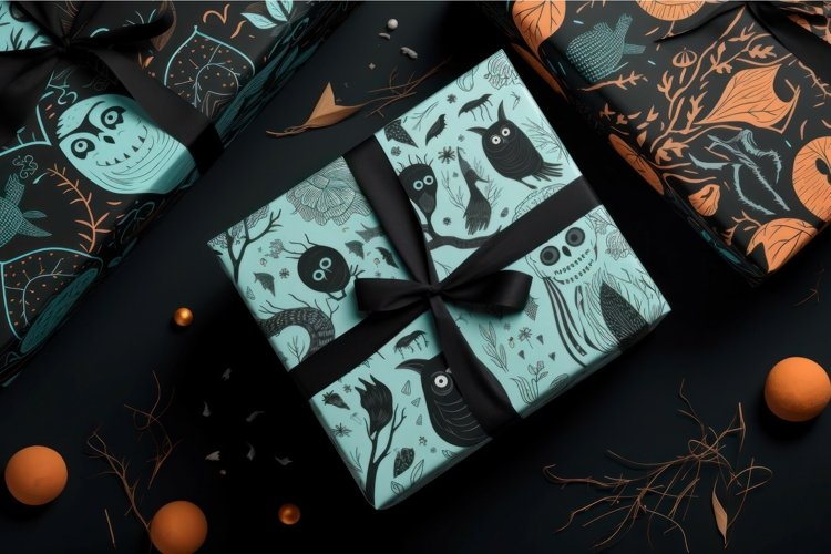 Halloween gift box. Generate Ai