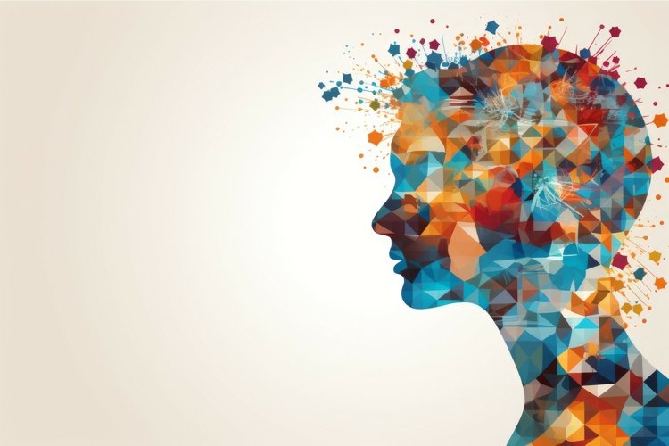 Human head infographic modern. Generate Ai