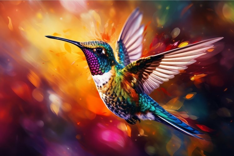 Graceful Hummingbird flying. Generate Ai example image 1