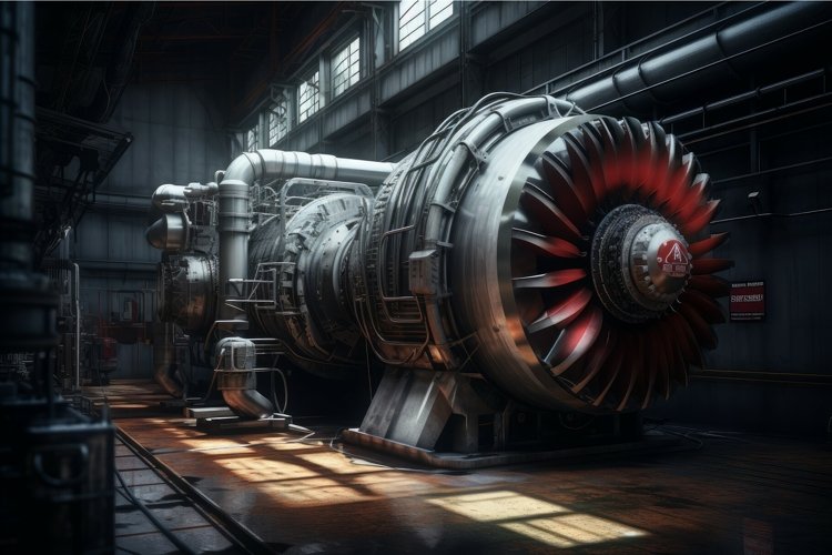 Industrial gas turbine. Generate Ai