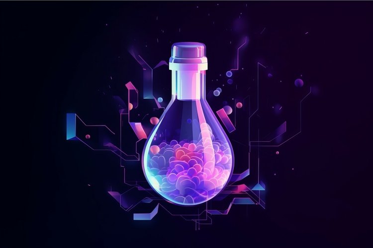 Innovative science substance in test vial. Generate ai example image 1