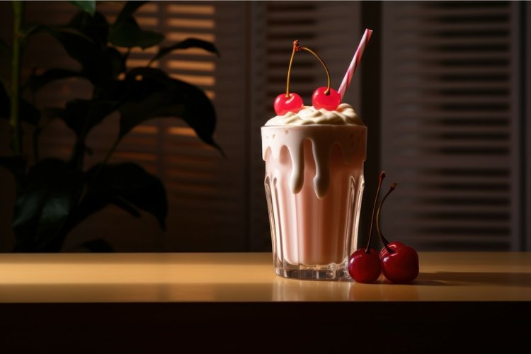 Refreshing Light milkshake. Generate Ai example image 1