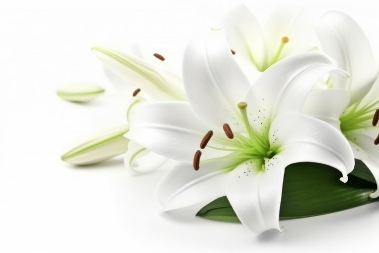 Lily flowers blossom. Generate Ai