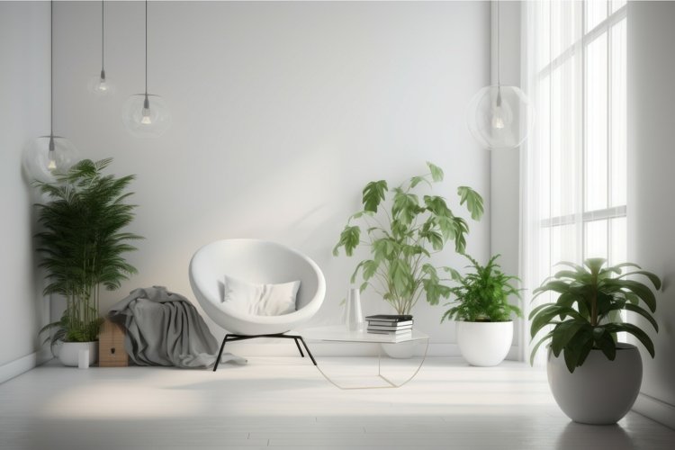 Living room plants. Generate Ai
