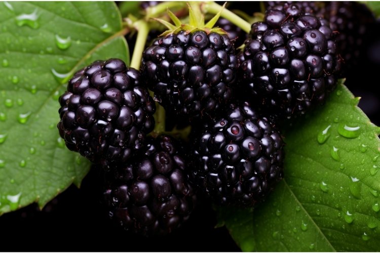 Fragrant Loganberry black berry. Generate Ai