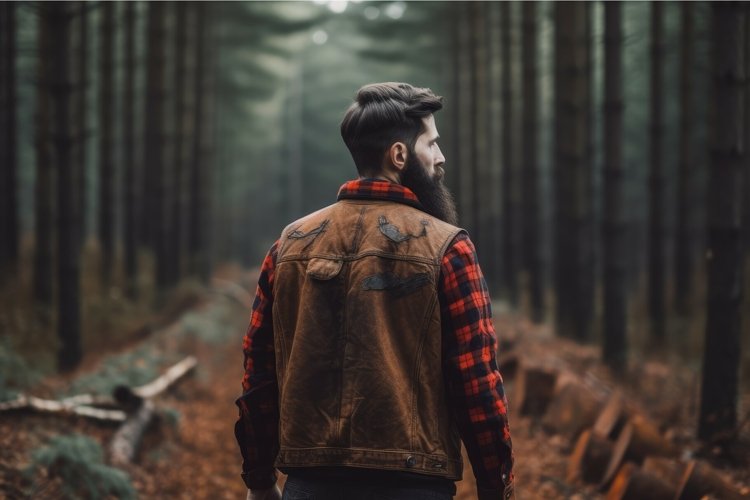 Lumberjack person forest. Generate Ai example image 1