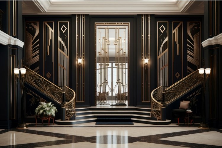 Grand Luxury entrance art hall. Generate Ai example image 1