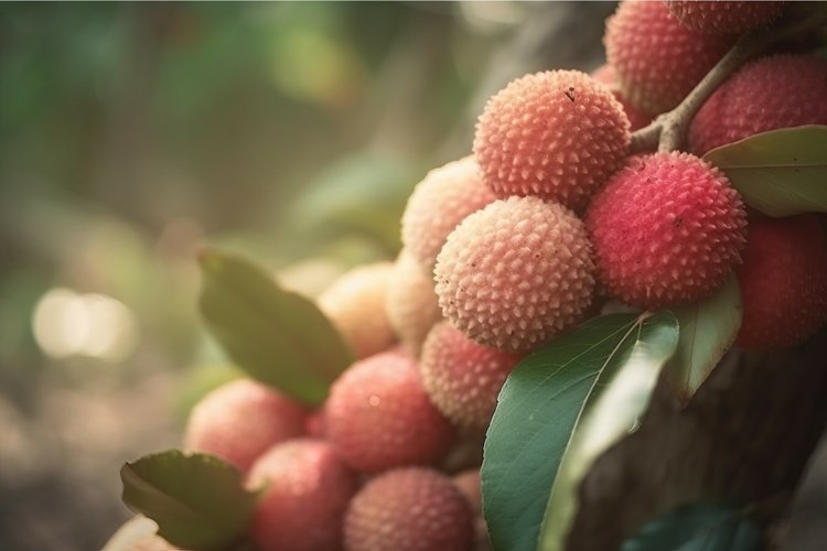 Lychee organic plantation Thailand. Generate ai example image 1