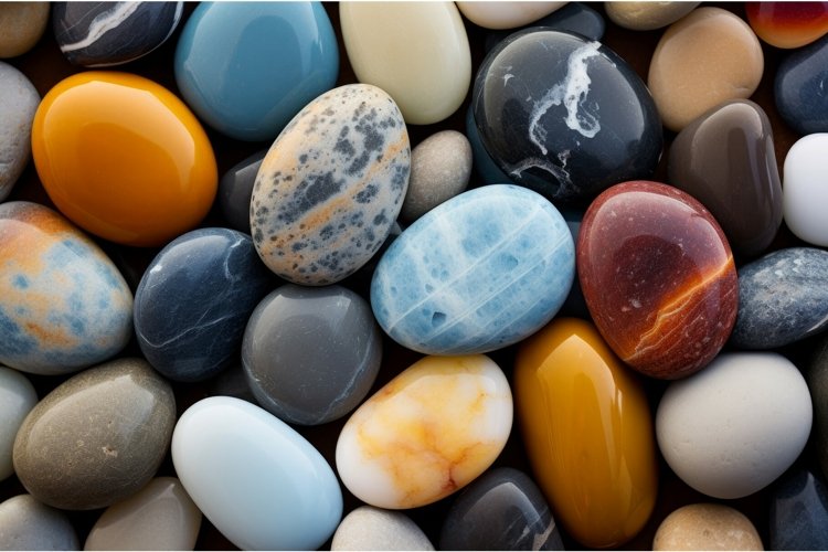 Brilliant Macro stones colorful. Generate Ai