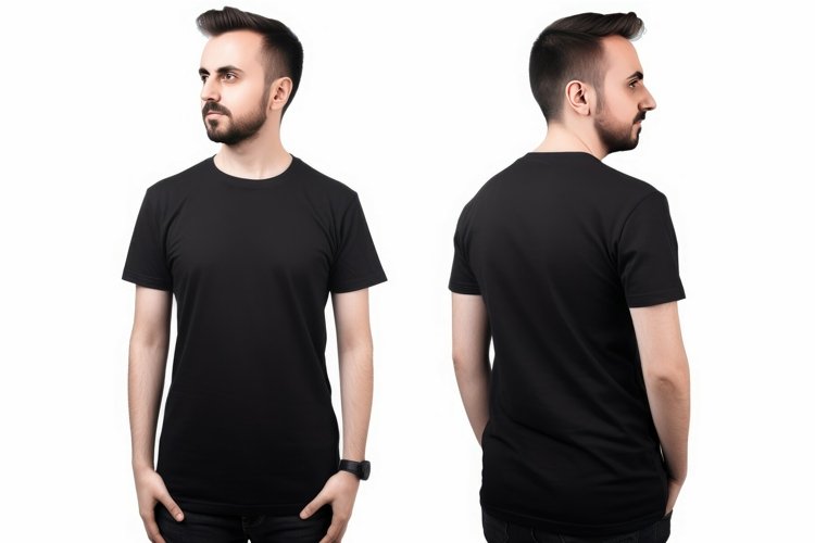 Man black tshirt. Generate Ai