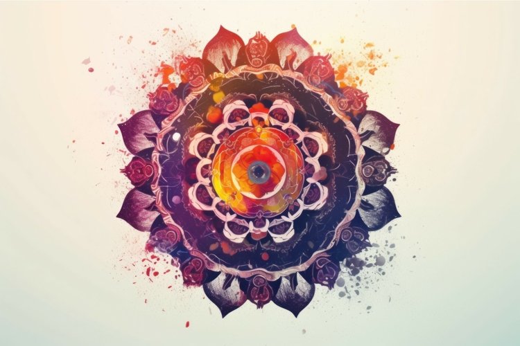 Mandala watercolor. Generate Ai