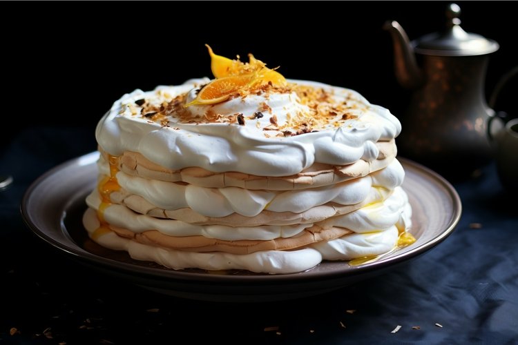 Meringue cake. Generate Ai
