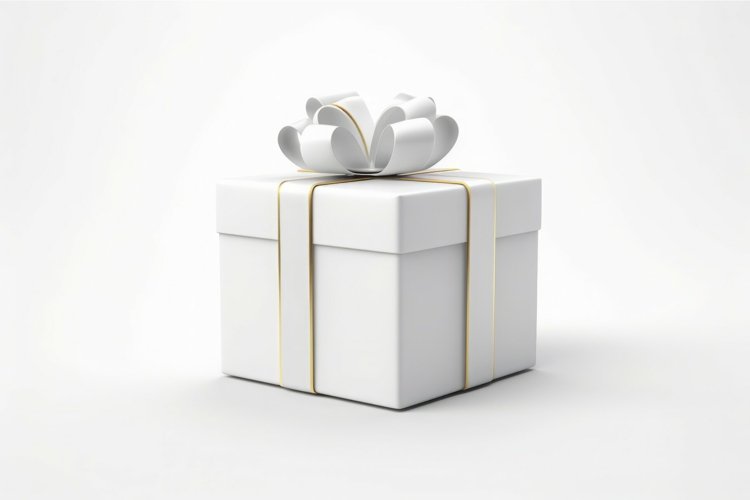 Gift box white solid mockup. Generate Ai example image 1