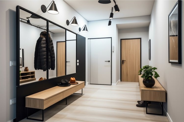 Minimalist hallway interior. Generate Ai (3473566)