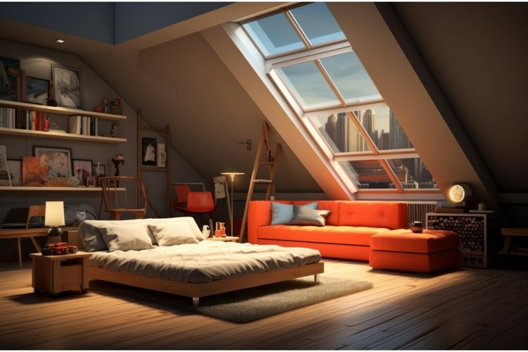 Tech-savvy Modern concept room. Generate Ai example image 1