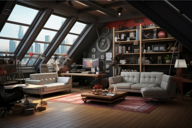 Versatile Modern concept room. Generate Ai example image 1