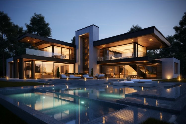 Affordable Modern sunny house. Generate Ai