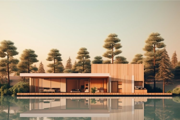 Fresh Modern sunny house. Generate Ai