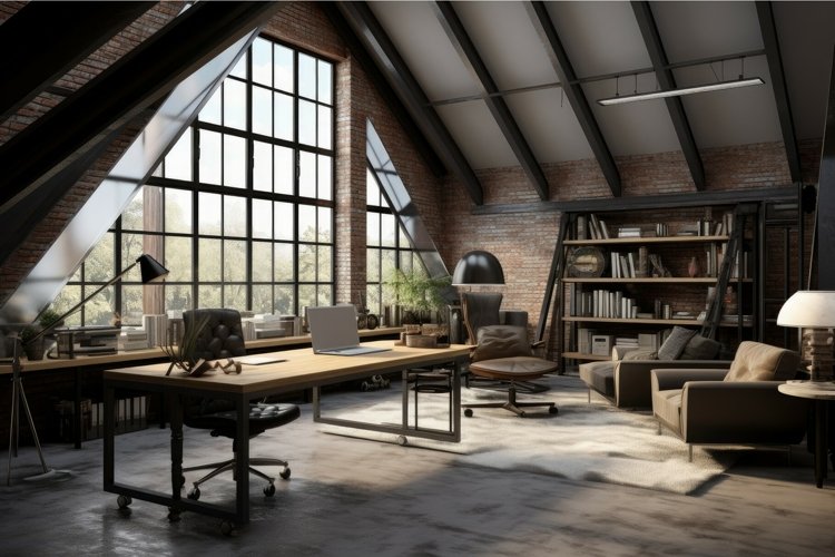 Modern office interior ergonomic. Generate AI