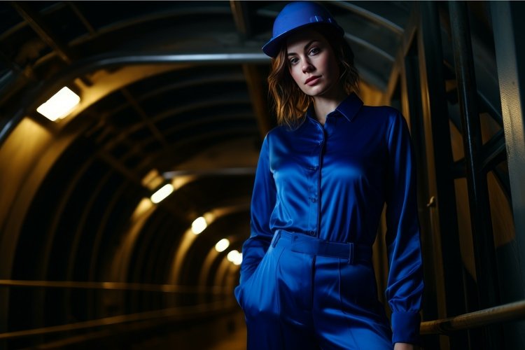 Cozy Modern cute woman underground bunker. Generate Ai example image 1