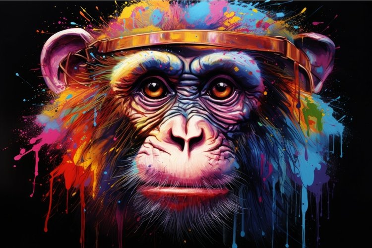 Funky Monkey head color. Generate Ai example image 1