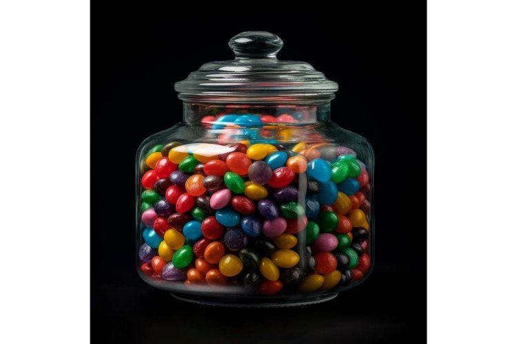 Multicolored candy jar. Generate AI